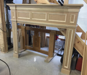 A frame for a fireplace