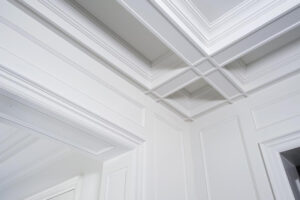 A ceiling with frames