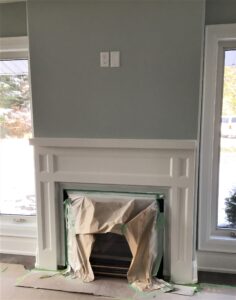 An unfinished fireplace