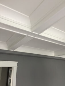 A white angled ceiling